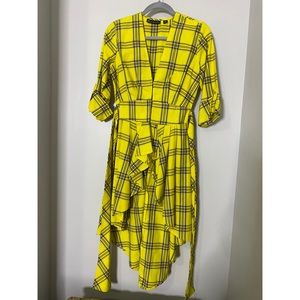 NY&CO Hi Lo Yellow & Blue Peplum Top size XS